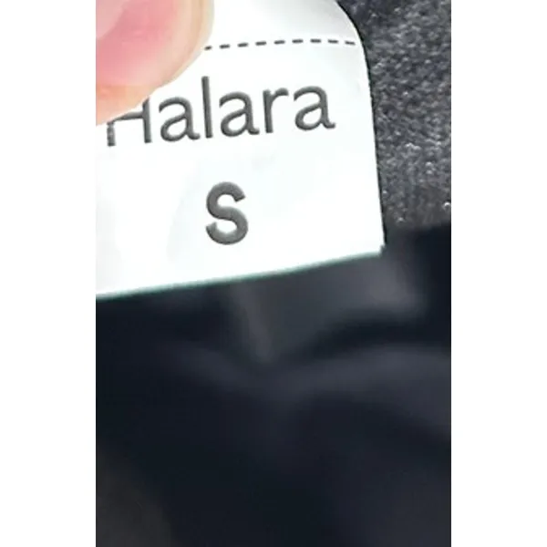 Halara Ribbed High Waisted Tummy Control Drawstring Wide Leg Trousers Black S - Image 4