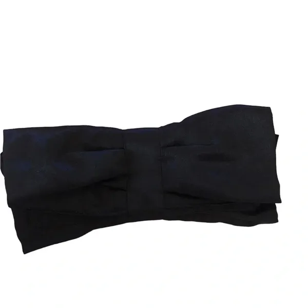 New Black satin formal coquette Bow purse evening bag. clutch classic black tie - Image 2