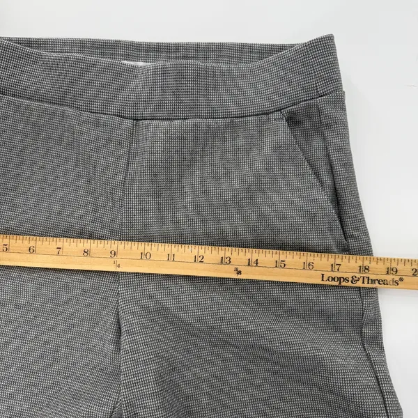 LOFT Gray Houndstooth Ponte Pull-On Straight Leg Dress Pants NEW Size M - Image 8