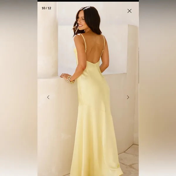 Hello Molly Brilliant Belle Satin Maxi Dress in yellow - Image 4