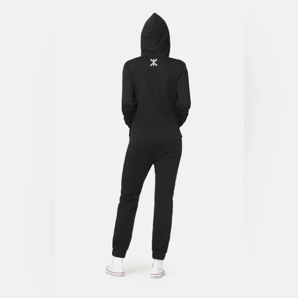 Onepiece Black Hooded Jumpsuit with Logo Patch‎ Size XS EUC - Image 3