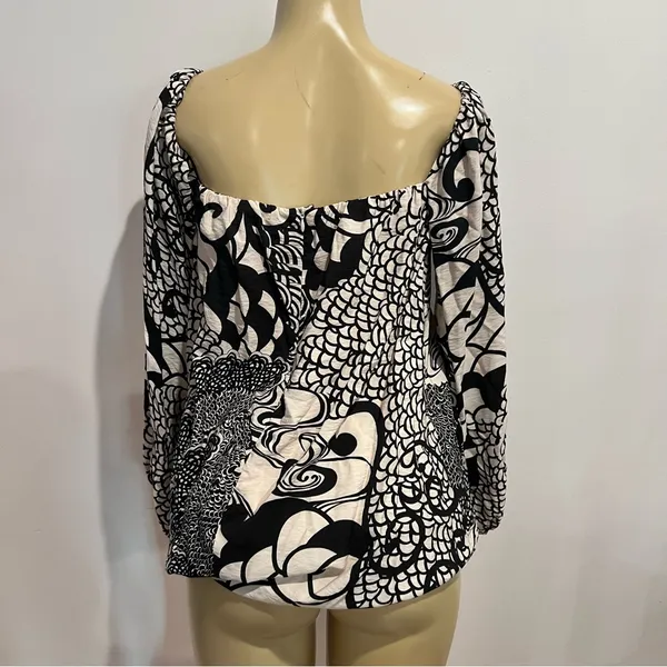 Alexis Ellora Mini Dress Sz L Black Cream Long Sleeves Belted - Image 5