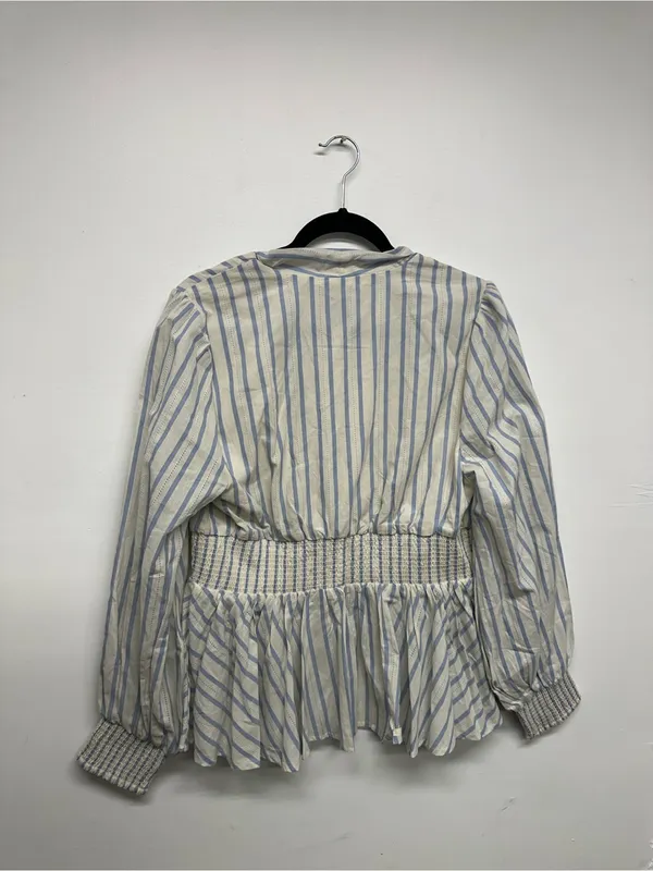 Anthropologie Tommie Long-Sleeve Smocked Front-Zip Blouse - Image 10