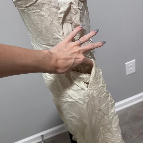 Song of Style Revolve Cream Strapless Maxi Dress Small - Image 4