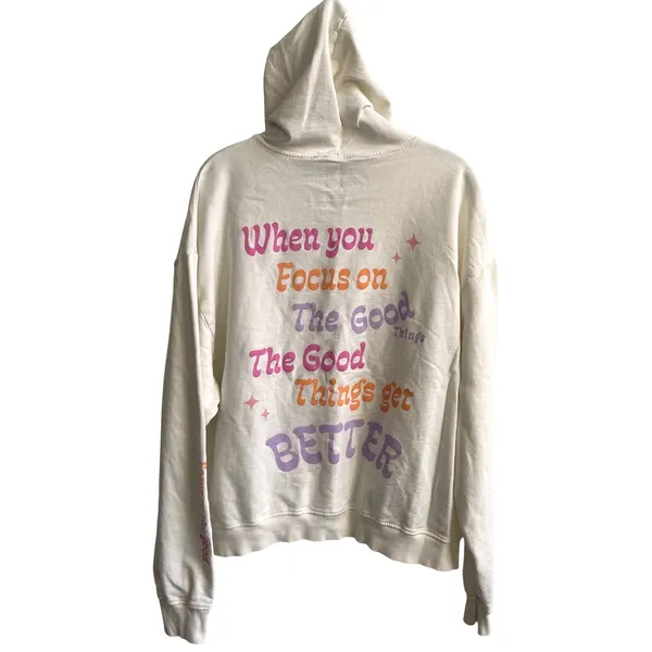 Sunkissed Coconut Cream Graphic Hoodie Sweatshirt Focus On The Good Women Medium - Image 2