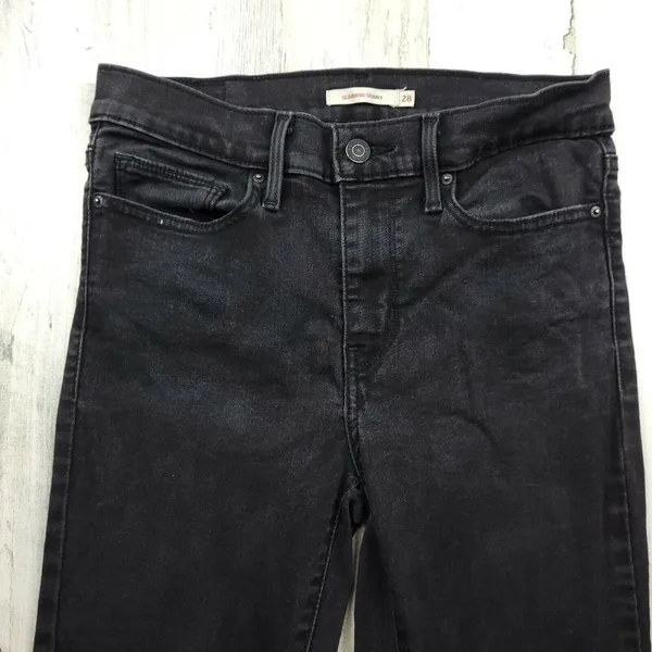 Levi’s Slimming Skinny Jeans Women’s Size 28 Black Stretch Denim Mid Rise - Image 7