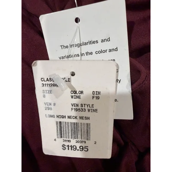 NWT David’s Bridal Soft Mesh Halter Bridesmaid Dress with Slim Sash Wine Maxi 8 - Image 11