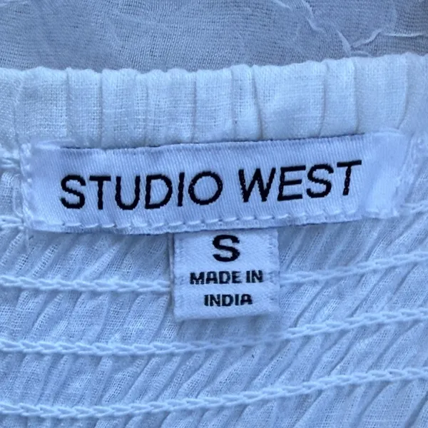Studio West White A-Line Tiered Skirt Sz S - Image 3