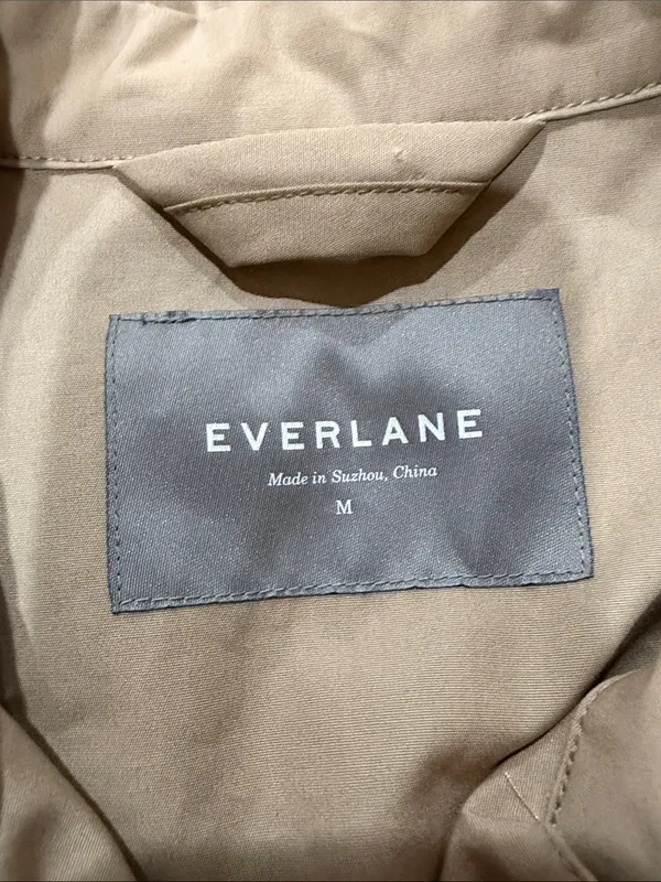 Everlane Beige Double-Breasted Trench Coat 100 percent cotton size M EUC - Image 3