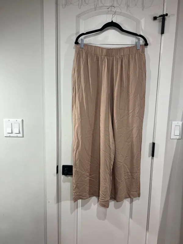 Double Zero Beige Palazzo Pants, - Image 2