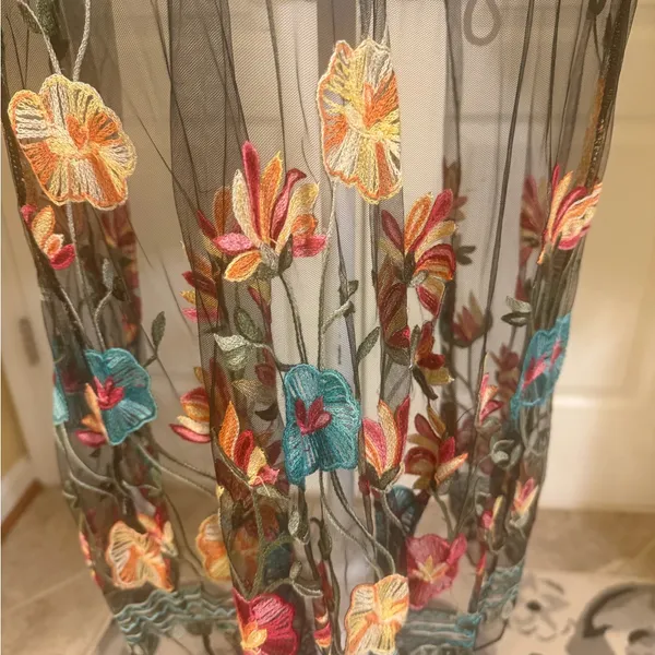 Beautiful Multi color Floral Embroidered Sheer Kimono/duster - Image 7