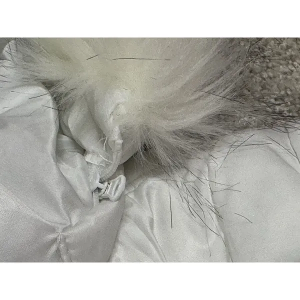 Nautica White Puffer Jacket Faux Fur Hood Quilted Winter Coat Size Small - Image 5