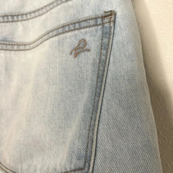 DL1961 Jeans Jerry High Rise Vintage Straight Leg Raw Hem Light Wash denim - Image 6