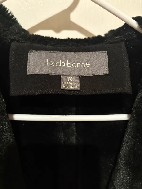 Liz Claiborne Faux Suede/Shearling Hooded 1X - Image 3
