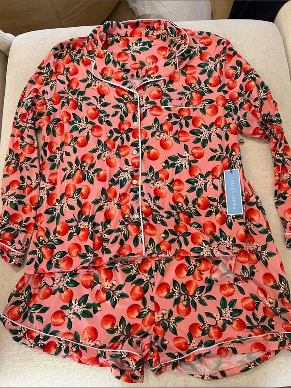 Draper James 2-Piece Cozy Long Sleeve Pajama Top and Pajama Shorts Set, 1X, NWT - Image 4