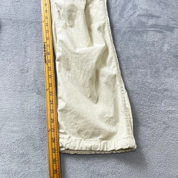 Hollister Parachute Baggy Pants Women XS Cream Adjustable Rise Cinch Hem 8479 - Image 9