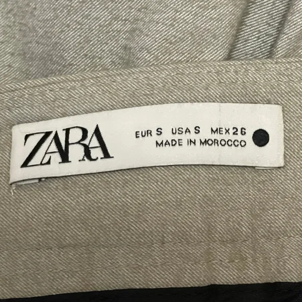 Zara Women's Gray Pleated High Rise Button Cuffed Hem Tapered Trousers Pants S - Image 4