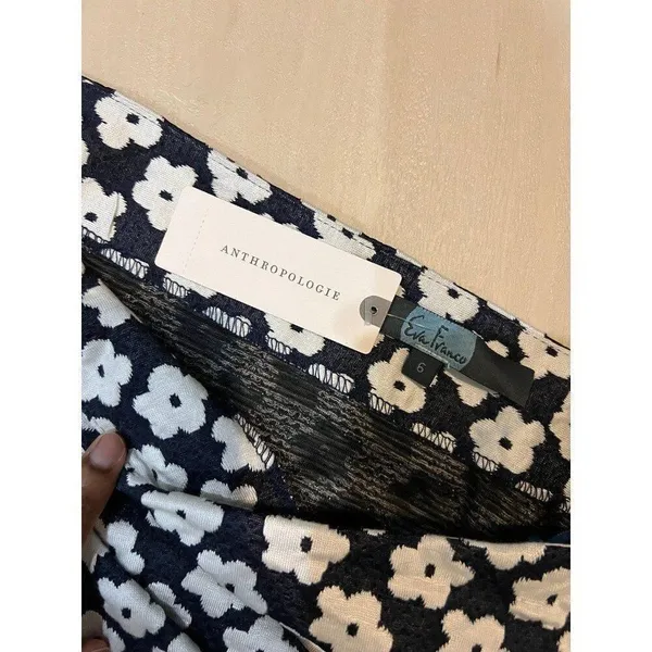 Anthropologie Eva Franco NWT Small One Shoulder Jacquard Daisy Floral Top - Image 5