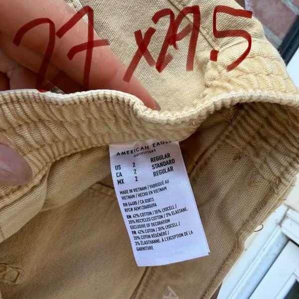 American Eagle cargo pants tan high-rise, straight-leg style sz 2 - Image 6