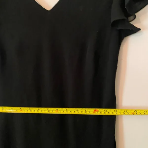Cato Y2K Black Whimsygoth Fairycore Sheer Layered Midi Dress V-neck Women's 10 - Image 9