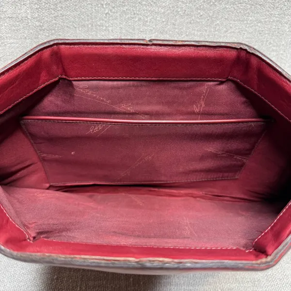 Etienne Aigner Vintage Oxblood Leather Clutch Bag Purse Large‎ Burgundy Maroon - Image 4