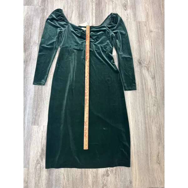 Boden Womens Forest Green Velvet Ruched Sweetheart Midi Dress Size 10 NEW‎ - Image 8
