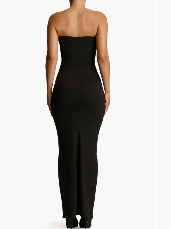 Naked Wardrobe Strapless Shirred Sheer Mesh Body-Con Dress Small - Image 2