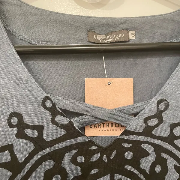 EARTHBOUND Blue and Olive Tunic Top - Image 3