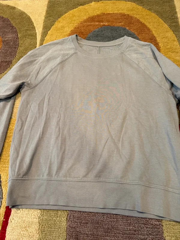 Athleta Women Sundown Sweatshirt Lightweight Light Olive Green Organic Cotton S - Image 5