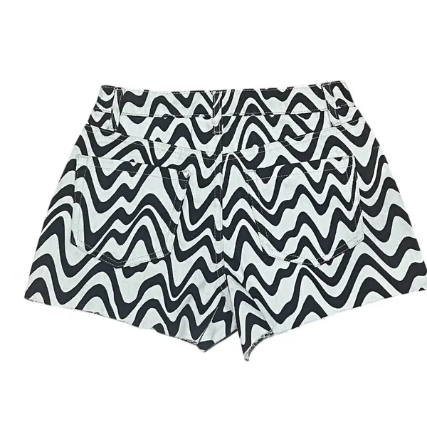 RSQ Women's Wave Print Casual Shorts Brown & White Size 27 Standard - Image 4
