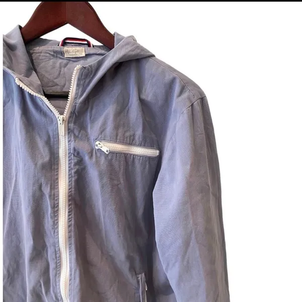 Brandy Melville John Galt Krissy Blue Windbreaker Jacket Hood S M L Lightweight - Image 5