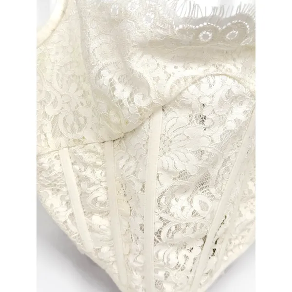 Hello Molly No Apologies Lace Corset Top Womens 8 White Bridal Coquette Romantic - Image 7