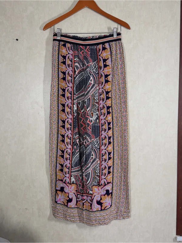 Maeve By Anthropologie Rooibos Cropped Wide Leg Pants Boho in Geometric Floral S - Image 5