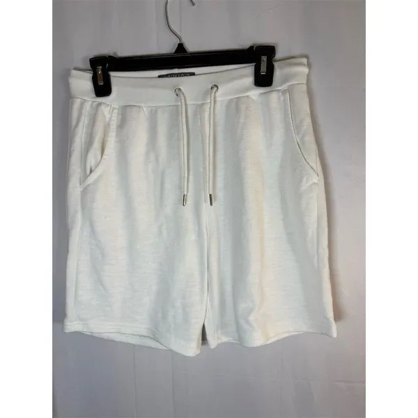 Primark Sweatshorts Womens Size S Ivory Drawstring Waist Pockets - Image 2