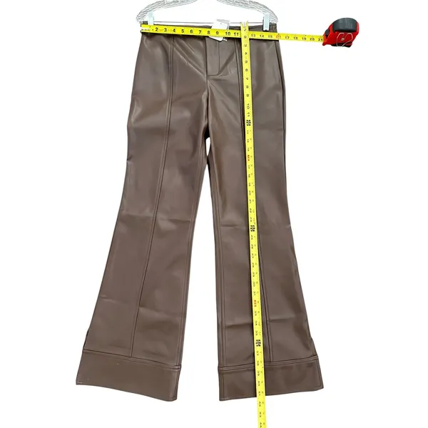 Free People Glow Up Faux Leather Pant in Potting Soil size 8 NWT - Image 9