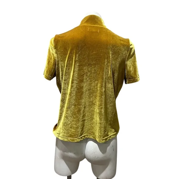 Madewell Mock Neck Tee Womens Size M Mustard Yellow Short Sleeve Top - Image 2