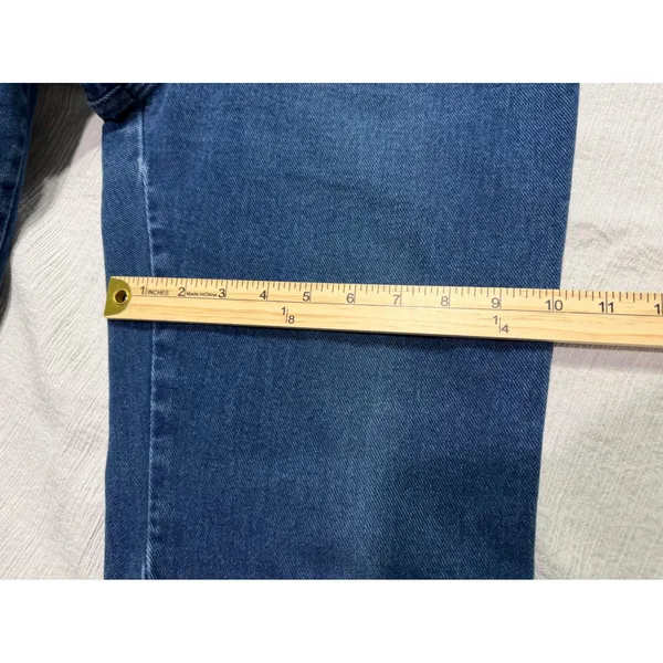 Vintage Wrangler High Rise Straight Leg Jeans Blue USA Made 12NBPRB 7/8 x 36 - Image 9