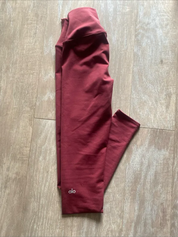 Alo Yoga Burgundy 7/8 Leggings XXS Activewear Loungewear Exercise Clothing - Image 6