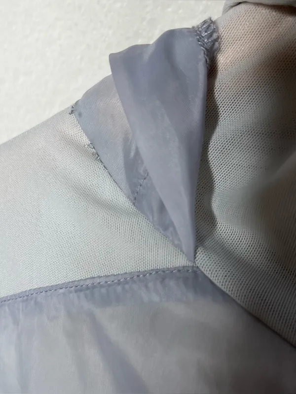 Alo Yoga Dove Grey Aqua Sheer Hooded Full Zip Jacket Size Medium - Image 9