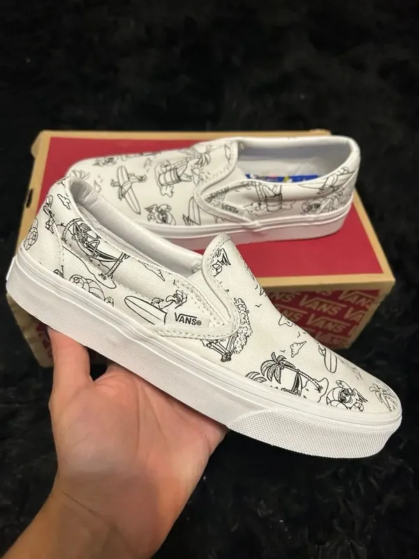 VANS customisable "U-Color" / "U-Paint" white slip on shoes sneakers sz 7 new - Image 7