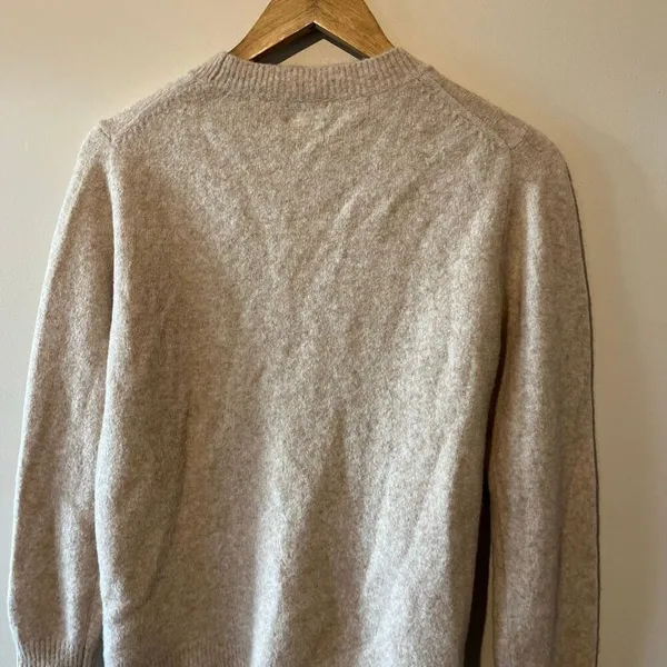 J. Crew Extra Soft Crewneck Sweater Heather Oatmeal Tan Small - Image 4