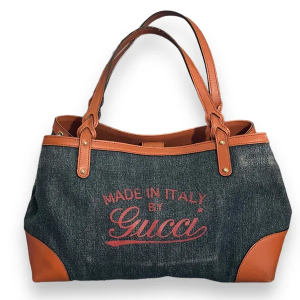 Gucci Denim Leather Hawaii Limited Edition Tote Purse - Image 2