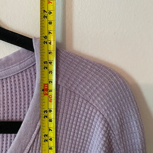 Aerie Purple Thermal Waffle Knit Long Sleeve Shirt Loungewear Women size Medium - Image 7