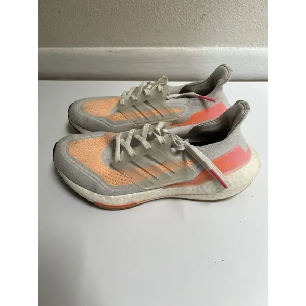 Adidas Women's UltraBoost 21 'White‎ Acid Orange' FY0400 Running Shoes Size 7 - Image 3
