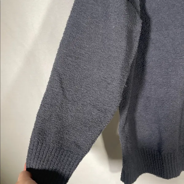 Eberjey BOUCLE BOYFRIEND OVERSIZED V NECK SWEATER GRAPHITE GRAY SMALL - Image 4