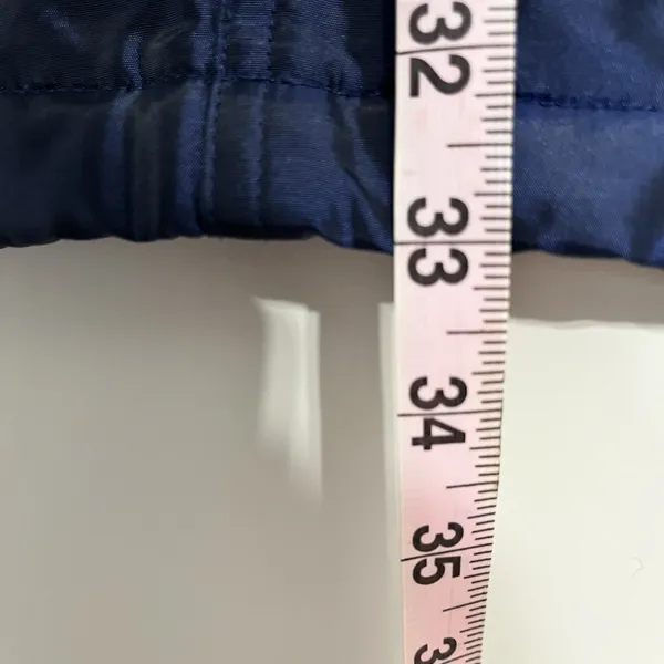 Guess Women's Dark Blue Shiny Long Winter‎ Jacket Size Small Missing Belt - Image 9