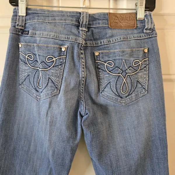 Adiktd Low Rise Bootcut Jeans Size 2 W27 Embroidered Pocket Y2K Western Denim - Image 4