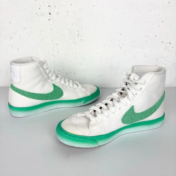 Nike Blazer Mid 77 Green Fade High Top Lace Up Sneakers Green White Women Size 6 - Image 9