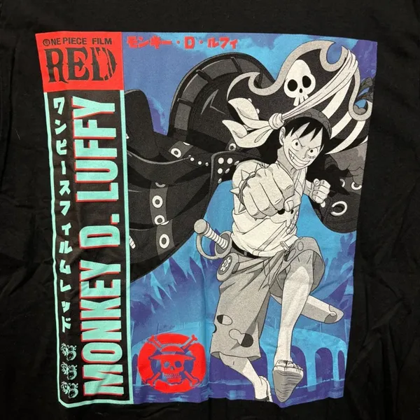One Piece Monkey D Luffy Red Anime Movie tshirt size medium - Image 2
