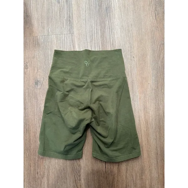 Tna Aritzia Olive Green High Waisted Biker Shorts XS Activewear‎ Stretch Knit - Image 3